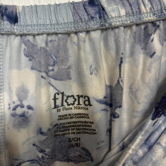 Flora Nikrooz Pajama Pants Floral Blue Flower Pull On Casual Lounge Relaxed S - Picture 3 of 4